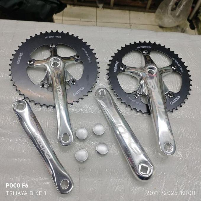 Promo Crank Single Speed 48T EXODUS BCD 110 130 5 Baut Arm 170mm Fixie MTB Federal Lipat BB Kotak Al