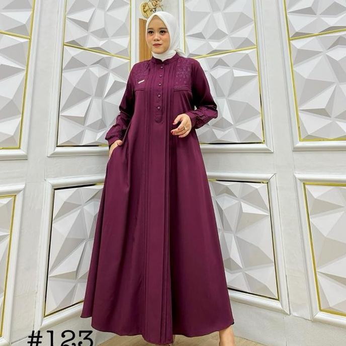 Grosir Midi Standar  Jasmine Bordir Muslim Wanita Dress