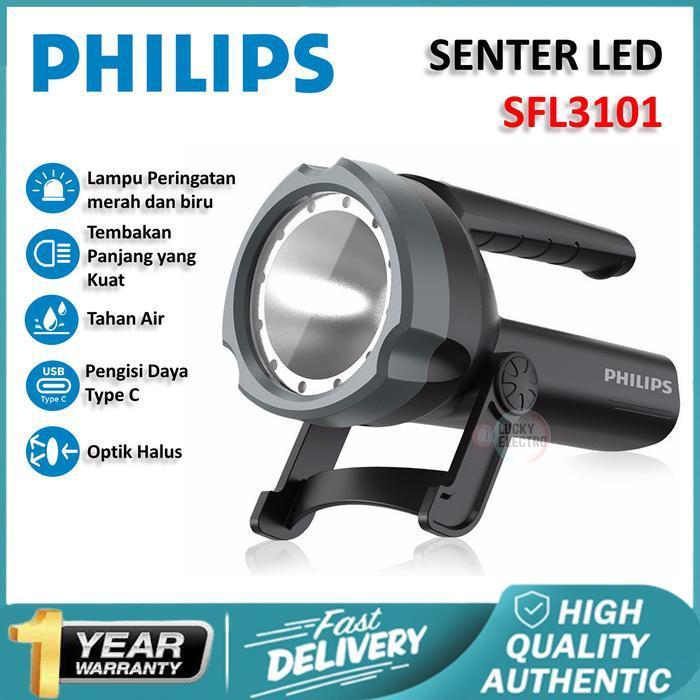 Philips Senter Led Super Terang Senter Cas Led Senter Led Tahan Air Murah