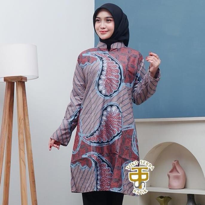 Newrelig- Tunik Batik Motif Pink Salem Mlxlxxl