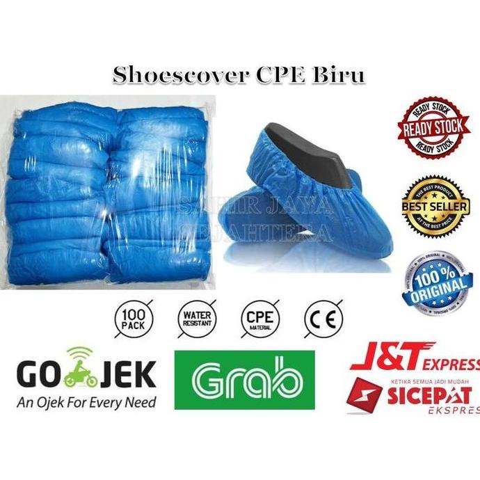 Baru- Cover Shoes Disposable Bahan Plastik Cpe Tebal Shoes Cover Plastik Cpe Harga 1 Pack Isi 100 Pc