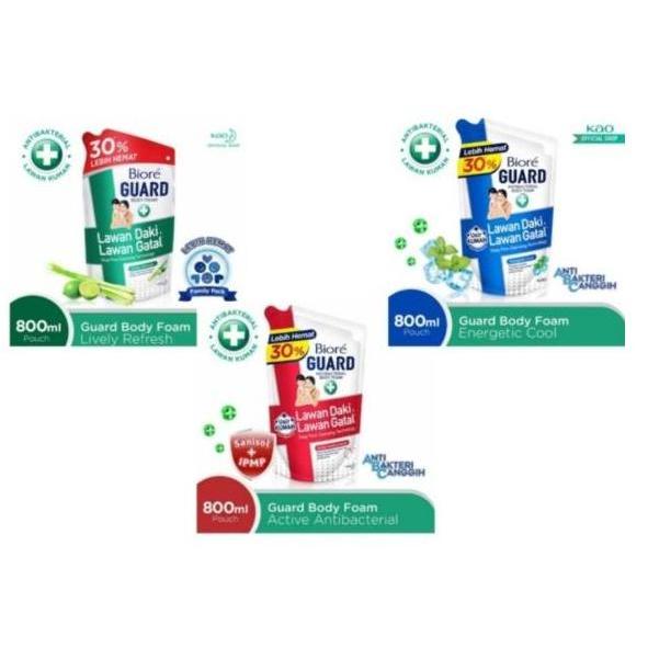 Bersih- Biore Guard Sabun Cair Kemaasan Refil 800Ml - Biru/Merah/Hijau/Tawas