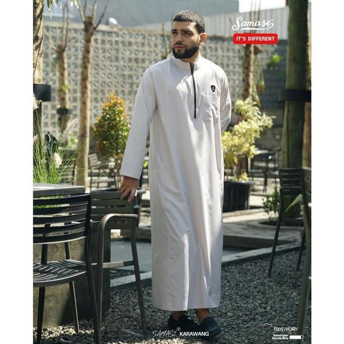 Ready SAMASE Saudi Jubba T005 Jubah Pria Dewasa Lengan Panjang - GREY, L
