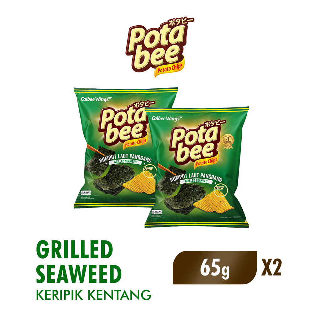 Potabee Keripik Kentang Grilled Seaweed 65 gr x2