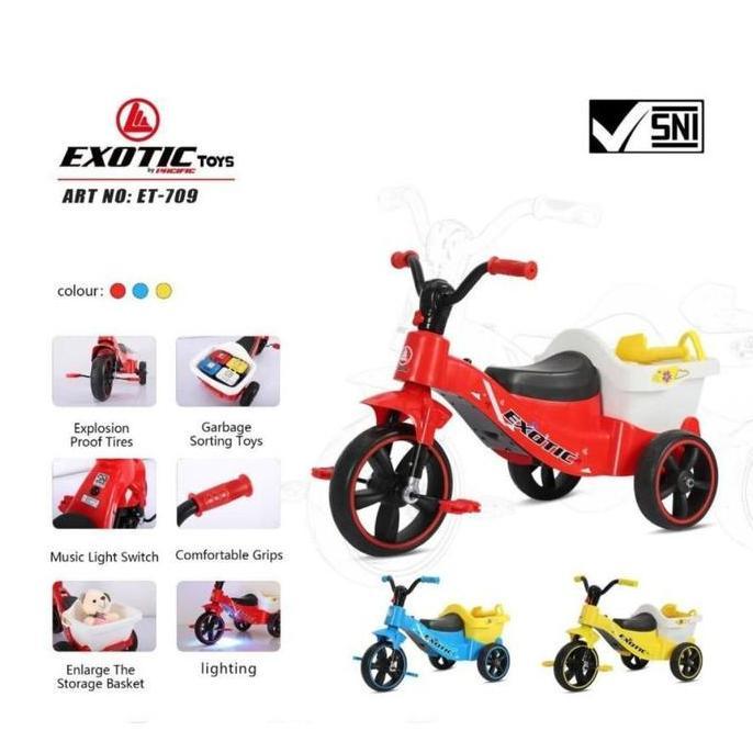 Sepeda Roda Tiga Exotic ET709 Toys Musik