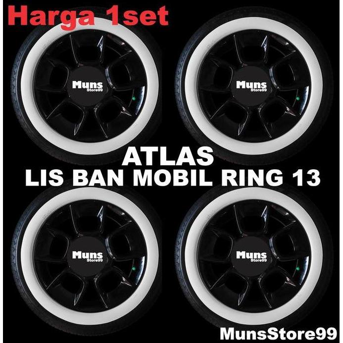 Lis ban Mobil White Wall Ban Mobil Velg Ring 13 Putih Polos Atlas Original SKR