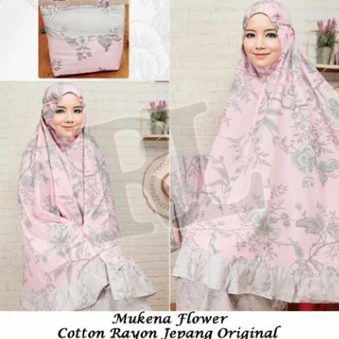 Mukena Katun Jepang Flower Pink Rh