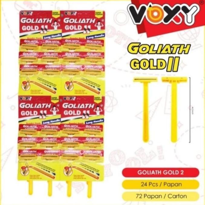 Qiuenti- Goliath Gold Ii Silet Cukur 2 Mata 24 Pcs Isi Paket Cocok Untuk Kumis Gagang Cukuran Silet 
