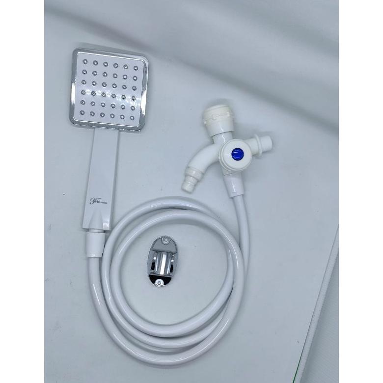 paket shower mandi set kran cabang putih/paket murah mewah shower mandi set kran