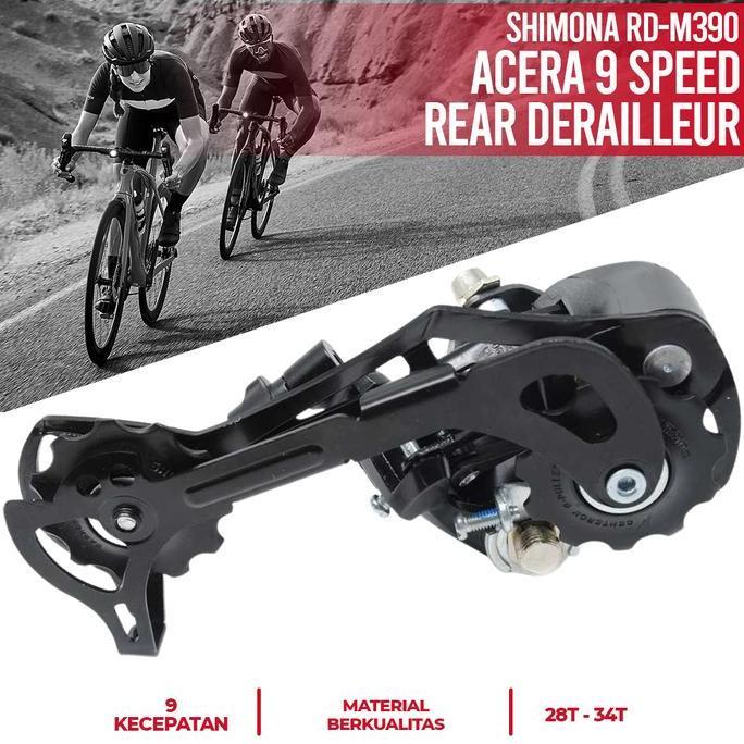 Rear Sepeda Bicycle 9 Speed Rear Derailleur - Rd-M390 - Black