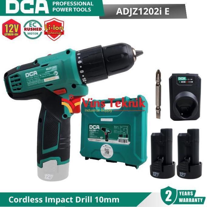 Tools- Dca Adjz1202Ie Mesin Bor Tembok Baterai Cordless Impact Drill 12V Adjz1202I