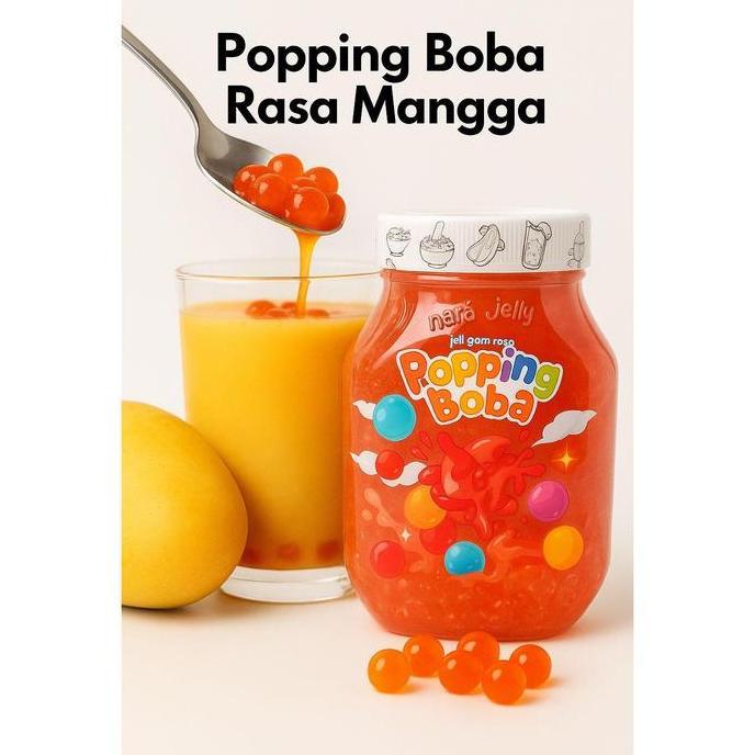 Bisakirim- Boba Mangga 500Gr Popping Jelly Meletus Rasa Enak Harga Murah Ekonomis Jajanan Viral Keki