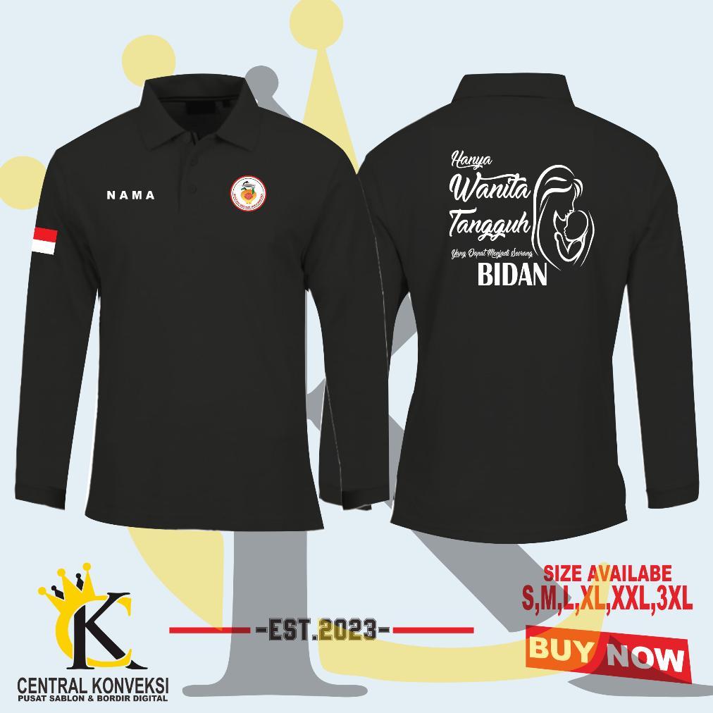 Cuci Gudang  Kaos Polo Bidan Indonesia / Polo Bidan Indonesia / Kaos Poloshirt Hanya Wanita Tangguh 