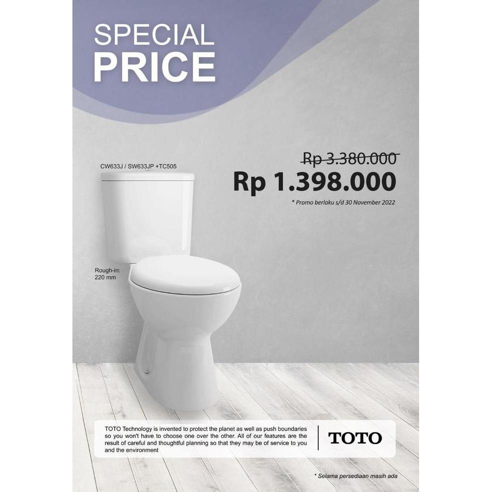 Kloset Duduk Toto Cw633J / Closet Duduk Cw 633J / Cw 633 J Murah