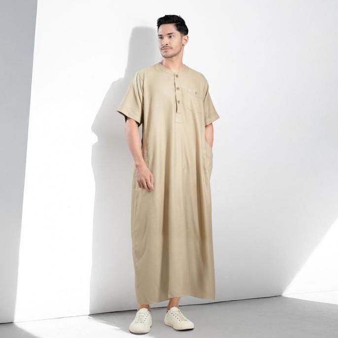 Muslimadani Jubah Dewasa Syafiq Gamis Pria Lengan Pendek