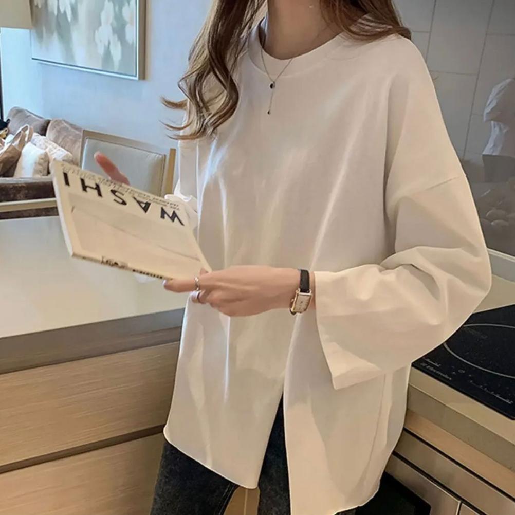 Terbaru Atasan Blus Wanita Polos Basic/Atasan Belah Depan Lengan Panjang Model Belah Depanterbaru/Pa