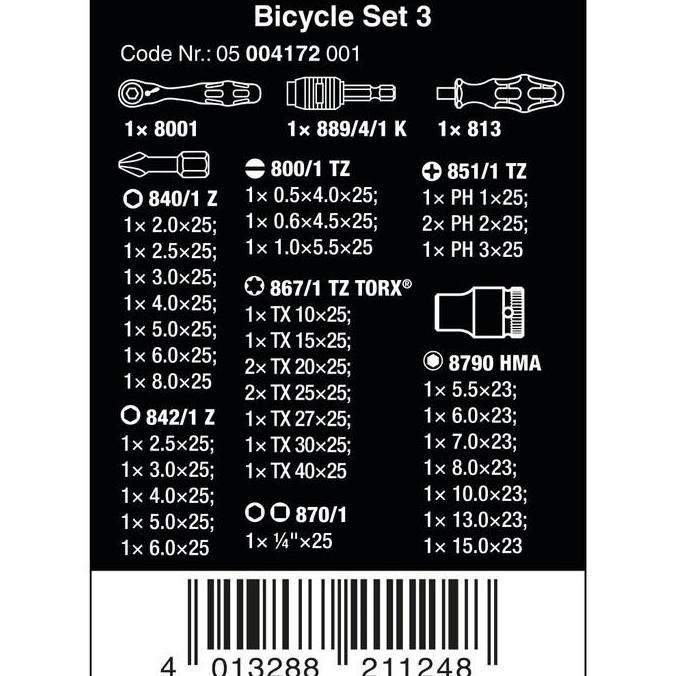 Tool Kits Kunci Sepeda 05004172001 Wera Bicycle Set Universal 39 Pcs