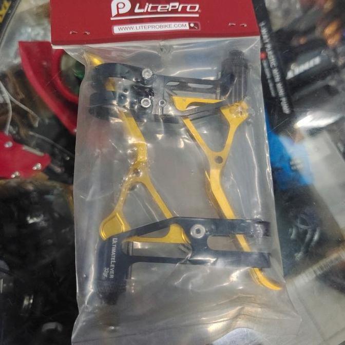 Brake Lever Litepro Ultimate 32 Gram Ultralight Folding U-Brake Rim Brake V-Brake Merah Gold Hitam O