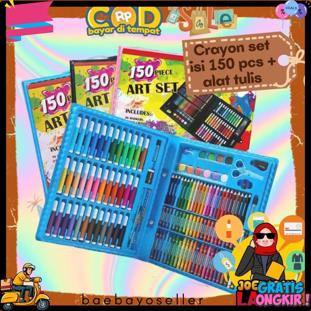 [Joeragan Lapak] Alat Tulis Set Isi 150 Pcs Mewarnai Dan Menggambar Anak Set Lengkap Crayon Krayon S