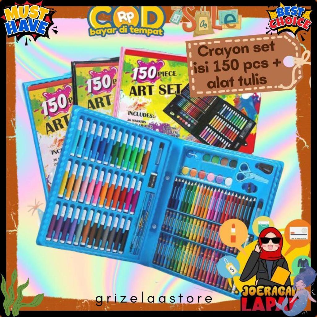[Joeragan Lapak] Alat Tulis Set Isi 150 Pcs Mewarnai Dan Menggambar Anak Set Lengkap Crayon Krayon S