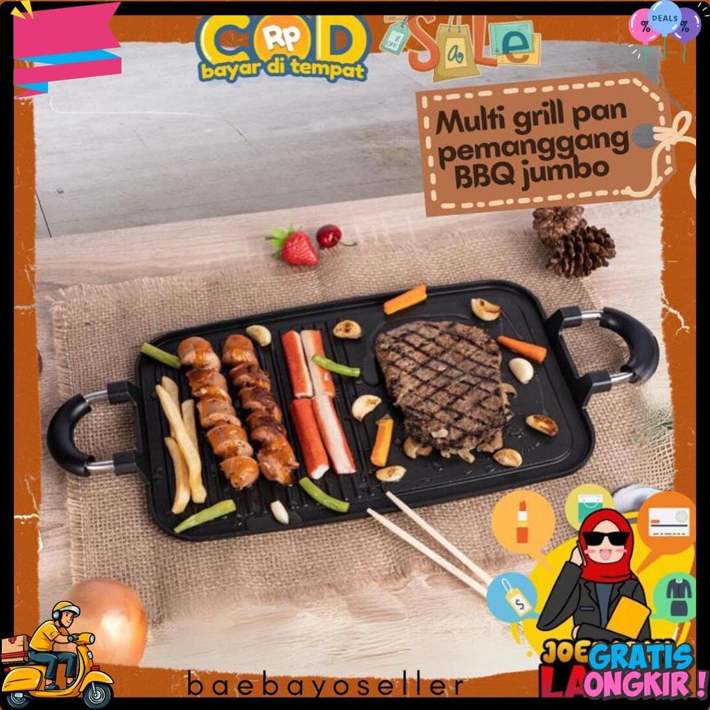 [Joeragan Lapak] Multi Grill Pan Wajan Barbeque Panggangan Teflon Shabu Alat Bbq Fancy Multi Anti Le