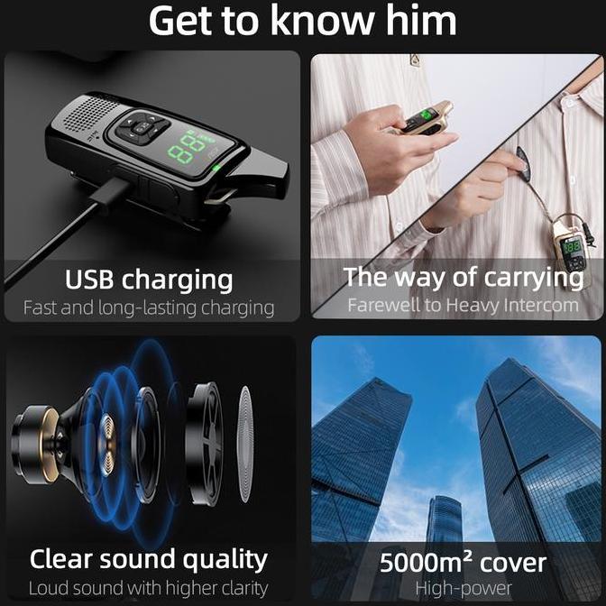 Sale Ksun X-Tfsi Walkie Talkie Handy Talky Minl Raidio Ht 1-3Km Jarak Layar Led
