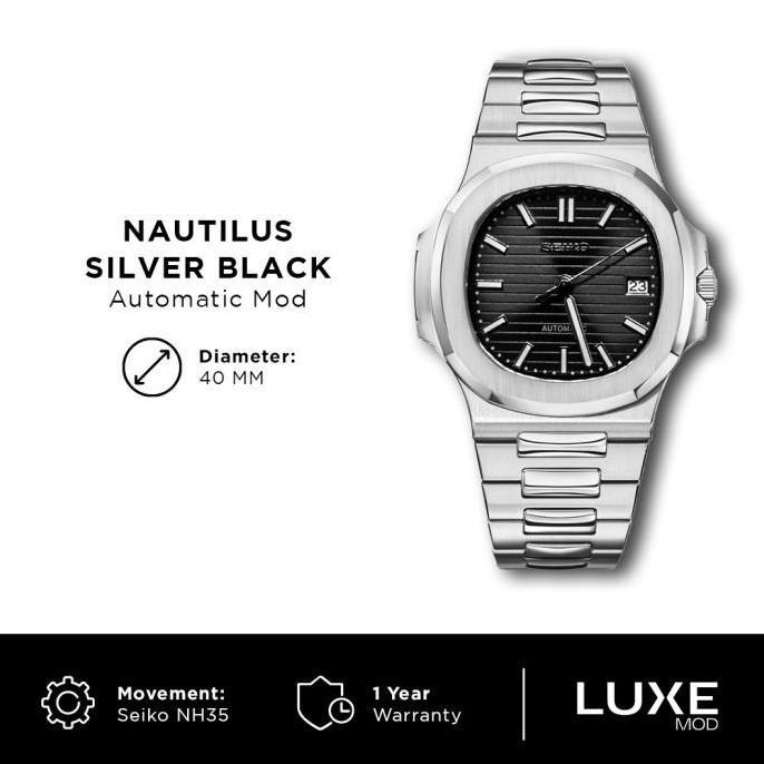 Seiko Nautilus Silver Black NH35