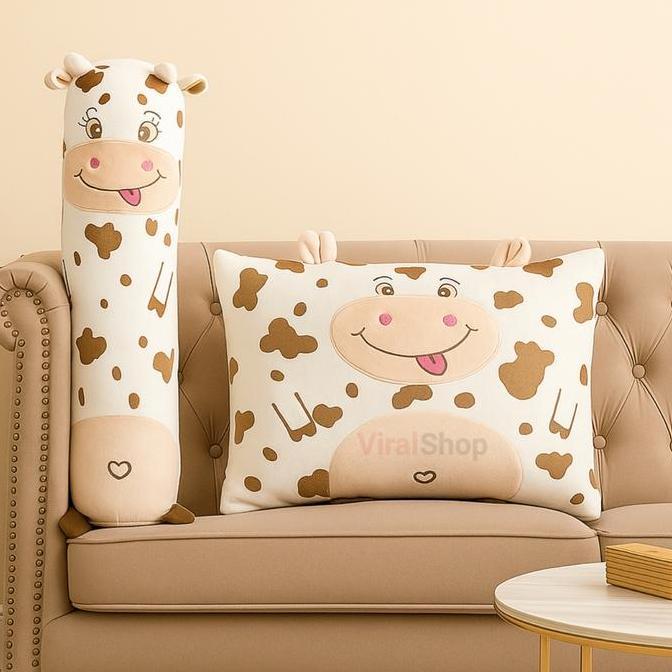 ( Viral Shop ) Bantal guling karakter boneka sapi lucu untuk kado ulang tahun anak