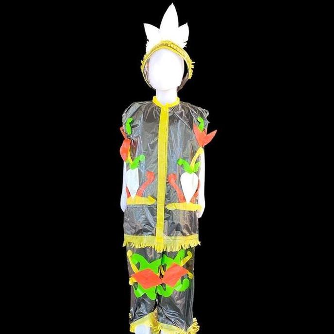 Prakarya Daur Ulang Adat Dayak Laki Laki dari Plastik | Kostum Karnaval