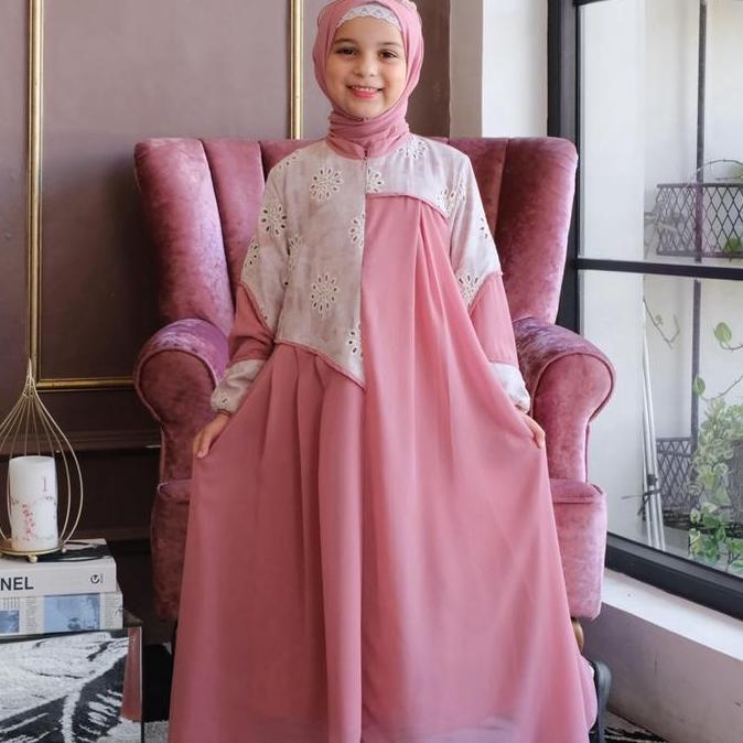 Aisha Dress / Dress Muslim Anak / Gamis Anak Ceruty