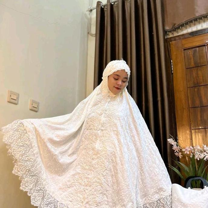 (Mukena Sutra Payet Kd Premium) Mukena Dewasa Sutra Paris Ori Renda Payet Kd Mukena Sutra Adem Mewah