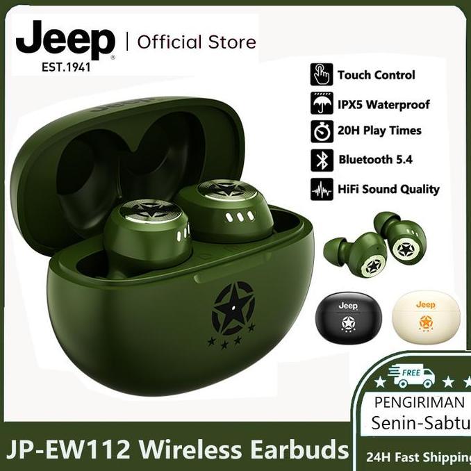 Jdg- Jeep Ew112 Tws Bluetooth Earbuds Waterproof Noise Cancelling Wireless Earphones Built-In Mic Ga