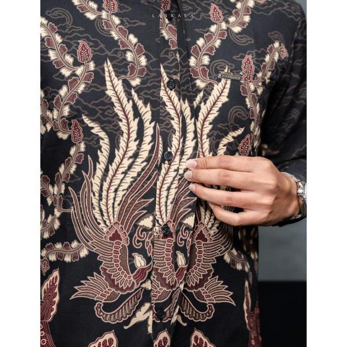 Laskala Batik Premium Banara Kemeja Batik Pria Slimfit Lengan Panjang