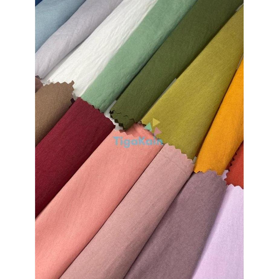 Lansungkirim- 1 Meter Kain Jasmine Airflow Semi Crinkle