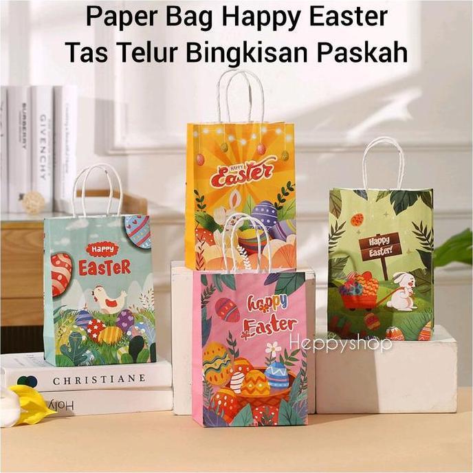 Buruan serbu] Paper Bag Happy Easter Tas Telur Bingkisan Paskah
