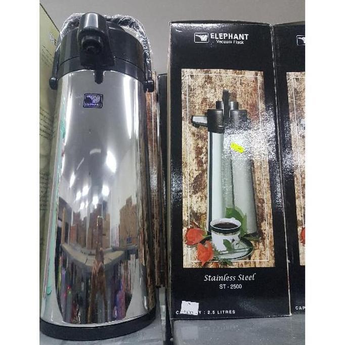 TERBARU - Termos/Thermos Vacuum Flask Elephant Pencet Stainless Steel ST 2500