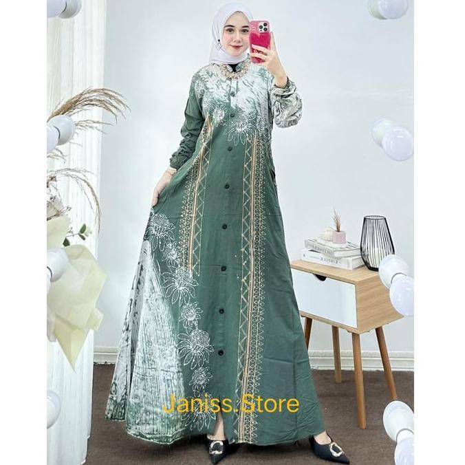 Regreg- Bisa Cod - Gamis Rayon Twill Cap Malaman Gamis Twill Rayon Pekalongan Kancing Depan Gamis Te