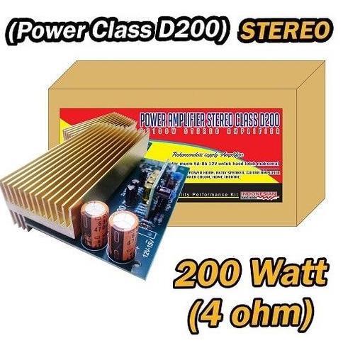 Kit PA. Class D200 2x100W Power Amplifier Stereo 200W Power Home Theater Clas D 200Watt Ampli MURAH