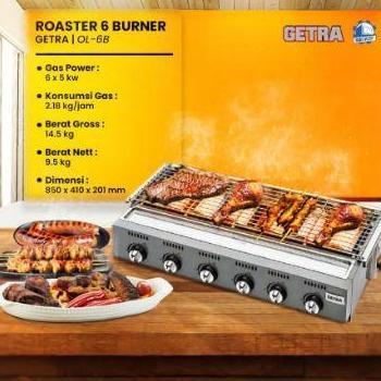 Terlaris Roaster Pemanggang Bbq Sosis 6 Tungku Getra Ol 6B Panggangan Kitchenware
