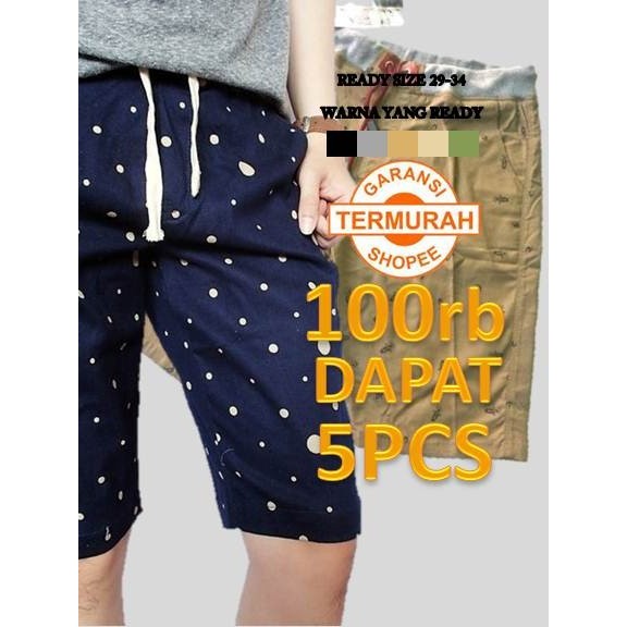 celana chinos pendek pria motif