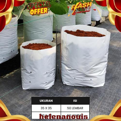 Polybag Putih 40 x 40 Isi 50 Lembar - Polybag Putih / Putih-Hitam Grosir