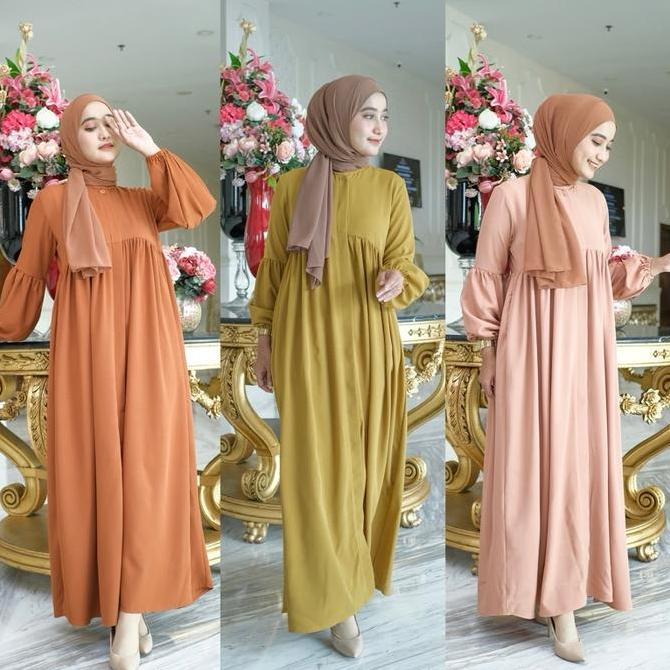FREE ONGKIR TIKTOK MAXI DRESS WANITA MUSLIM JUMBO BAJU GAMIS PANJANG POLOS PREMIUM