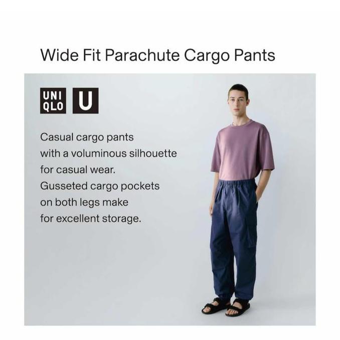 Sale Uniqlo U Wide Fit Parachute Cargo Pants Orinal