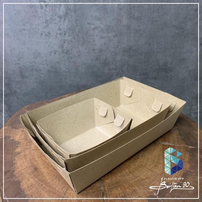 New- Paper Tray Dine In Kraft 300Gsm Piring Nampan Kertas Alas Tempat Makan