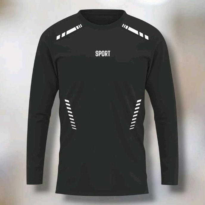 LENGAN PANJANG KAOS OLAHRAGA JERSEY BATMINTON SEPAK BOLA FUTSAL SENAM LARI GYM SIZE L XL XXL