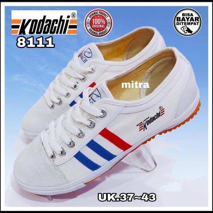 Kokking- Kodachi Sepatu Pria Putih Casual Sneakers Shoes Bahan Kanvas Karet Berkualitas Tinggi Nyama