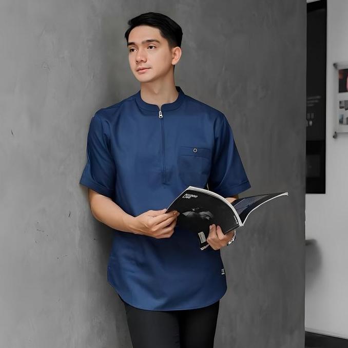 DISKON BAJU KOKO KURTA RESLETING PRIA DEWASA LENGAN PENDEK CASUAL BAHAN TOYOBO IMPORT PREMIUM TEBAL 