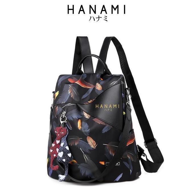 2satuseller  - hanami tas ransel wanita backpack korea sekolah hitam arama kerja batam ori branded t