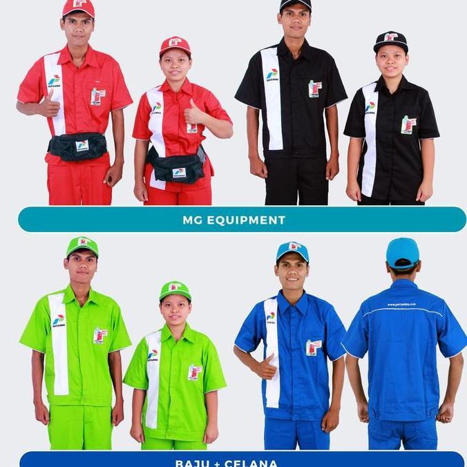 Baju  Celana Seragam spbu pertamina Operator, Ob,Pengawas, teknisi, pasti pas Pria Wanita