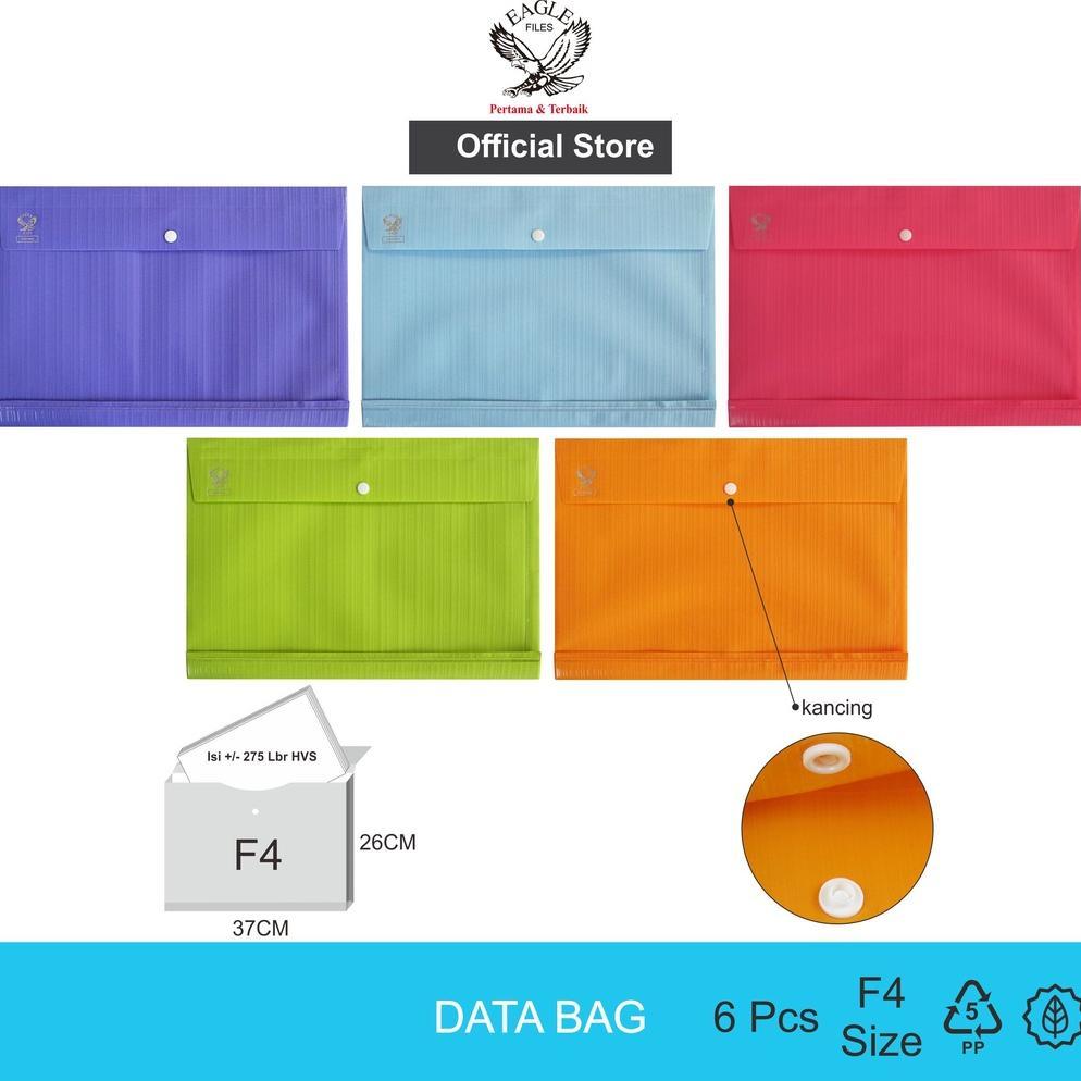 EAGLE Map Plastik / Map Kancing / Map Kancing Plastik / Map Plastik Kancing Punggung Opaque Horizont